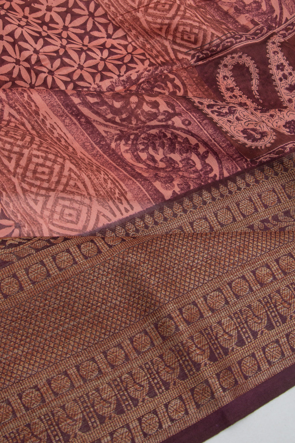 Chanderi Cotton Printed Pink Saree