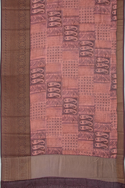 Chanderi Cotton Printed Pink Saree