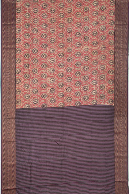 Chanderi Cotton Printed Maroon Saree