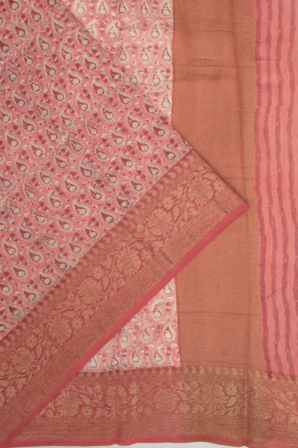 Chanderi Silk Printed Pink Saree