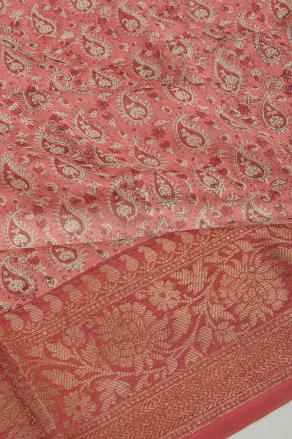 Chanderi Silk Printed Pink Saree