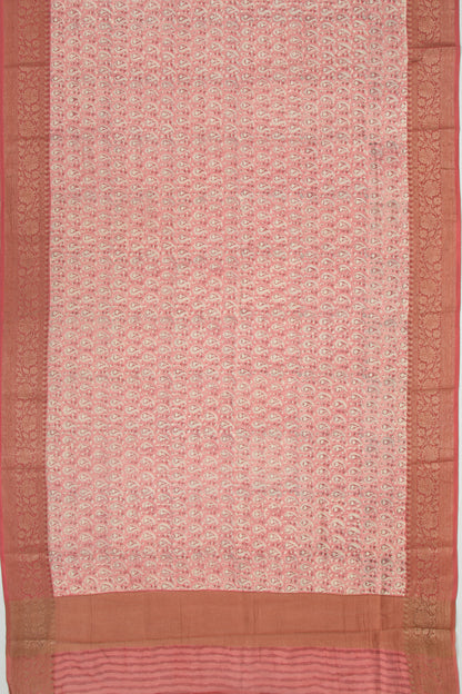 Chanderi Silk Printed Pink Saree