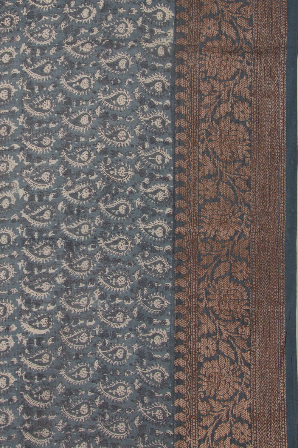 Chanderi Cotton Printed Blue Saree