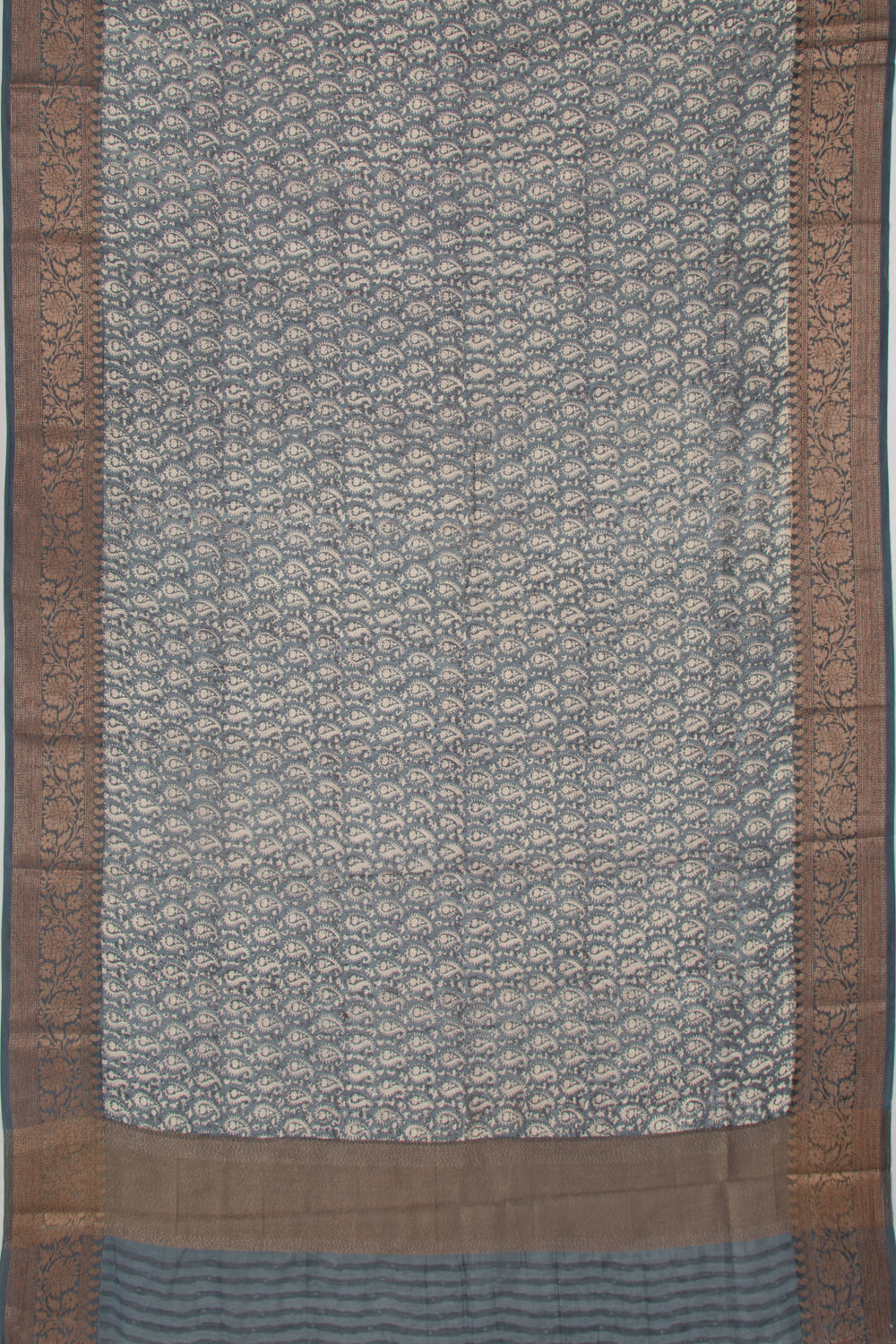 Chanderi Cotton Printed Blue Saree