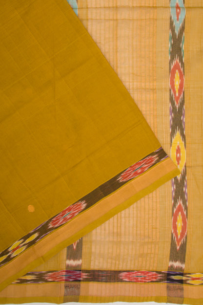 Handspun Cotton Butta Mehendi Green Saree