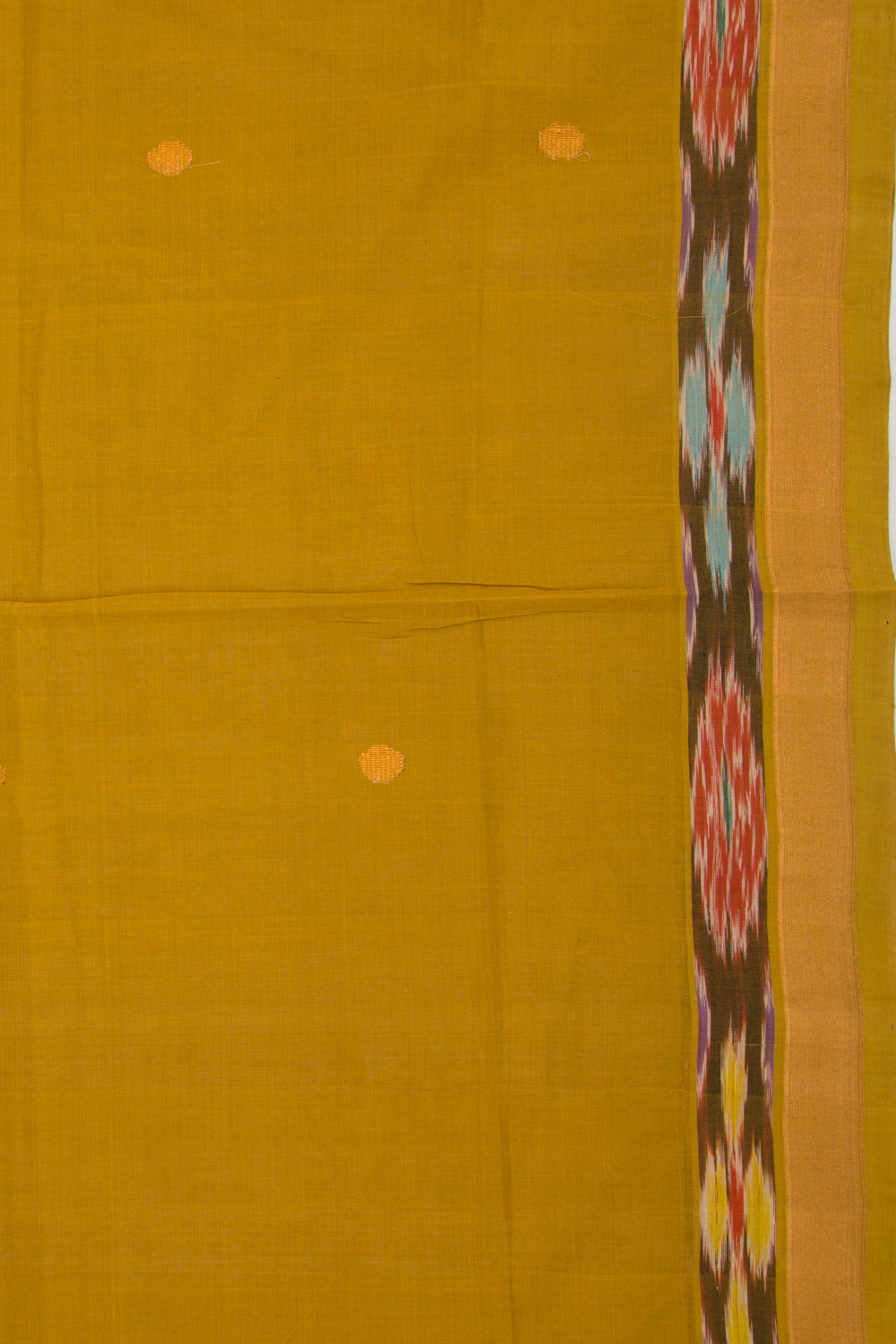 Handspun Cotton Butta Mehendi Green Saree