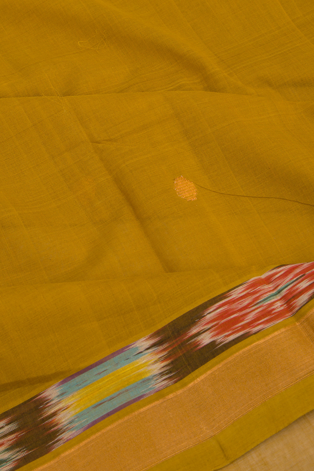 Handspun Cotton Butta Mehendi Green Saree