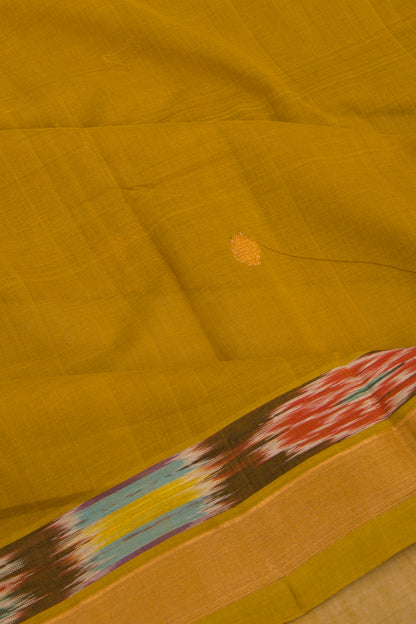 Handspun Cotton Butta Mehendi Green Saree
