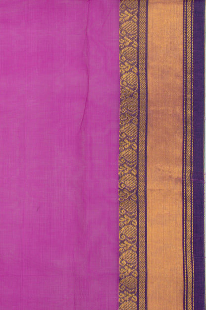 Handspun Cotton Plain Violet Saree