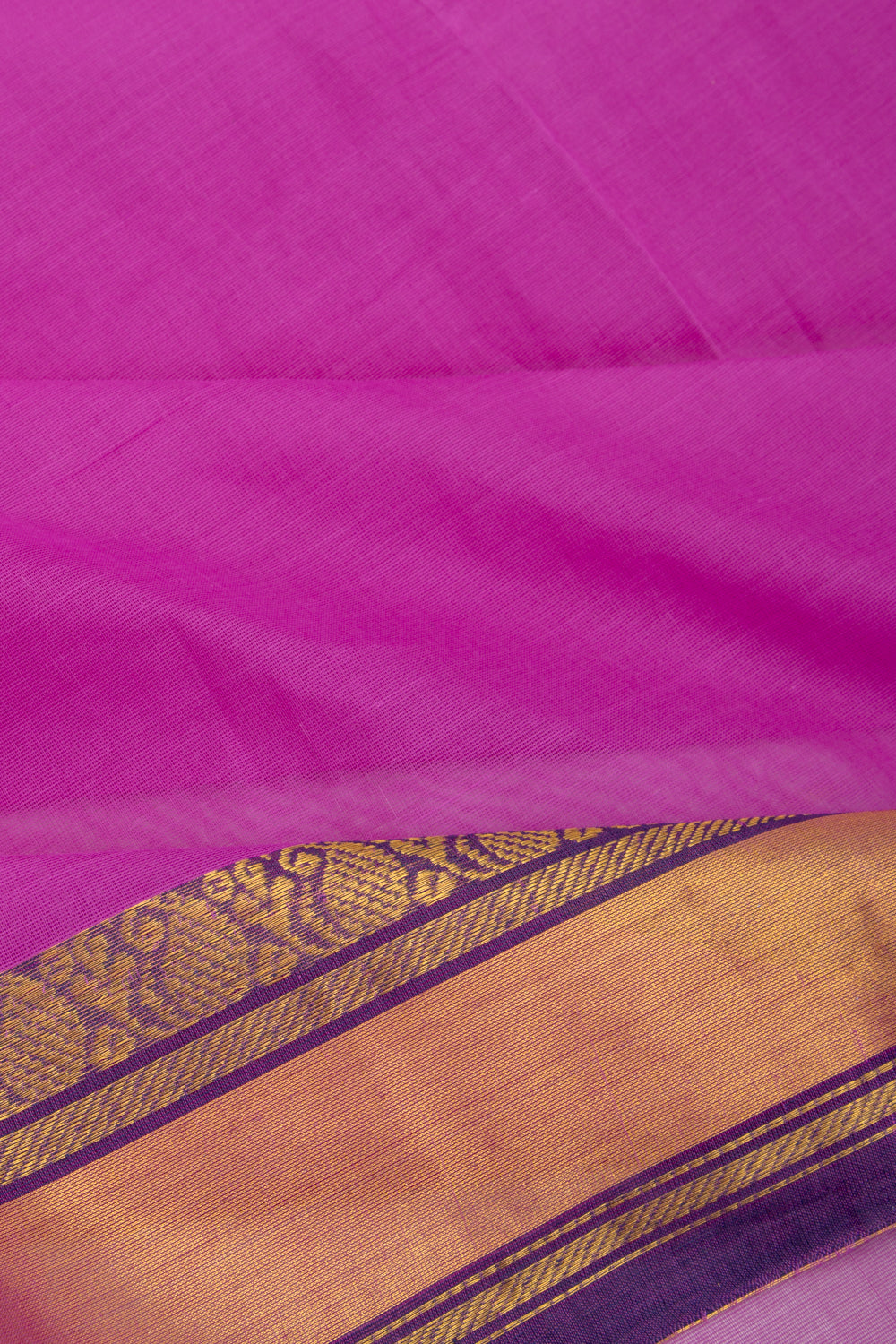 Handspun Cotton Plain Violet Saree