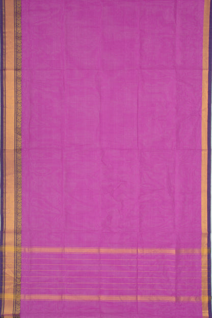 Handspun Cotton Plain Violet Saree