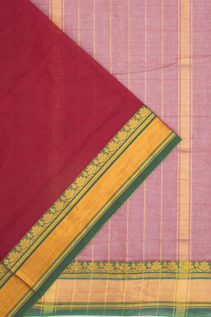 Handspun Cotton Plain Maroon Saree