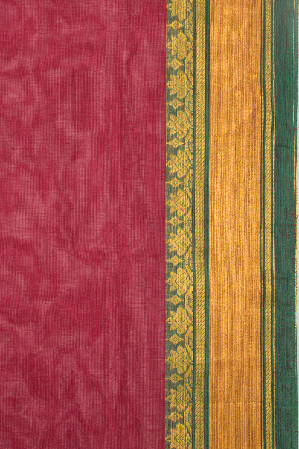 Handspun Cotton Plain Maroon Saree