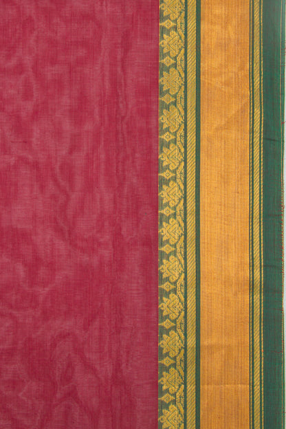 Handspun Cotton Plain Maroon Saree