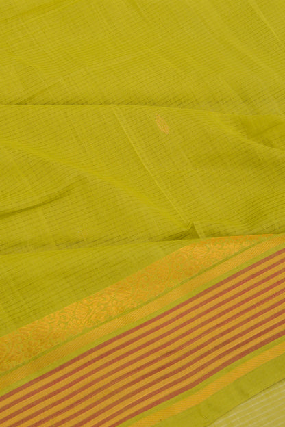 Handspun Cotton Butta Mehendi Green Saree
