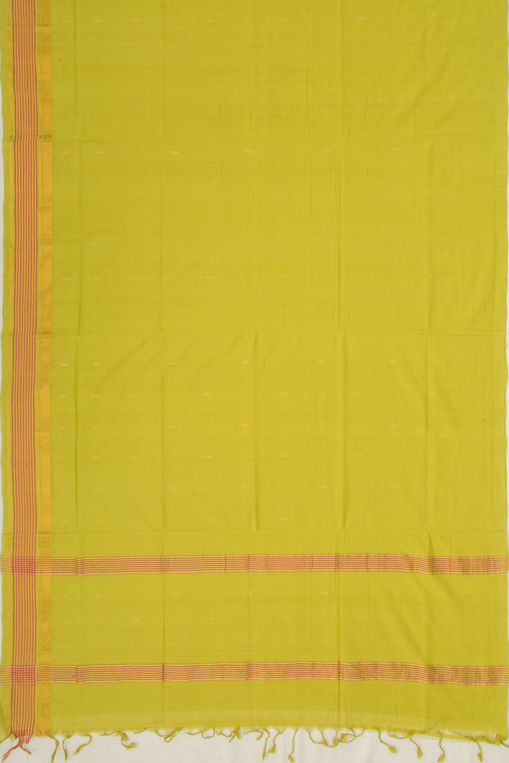 Handspun Cotton Butta Mehendi Green Saree