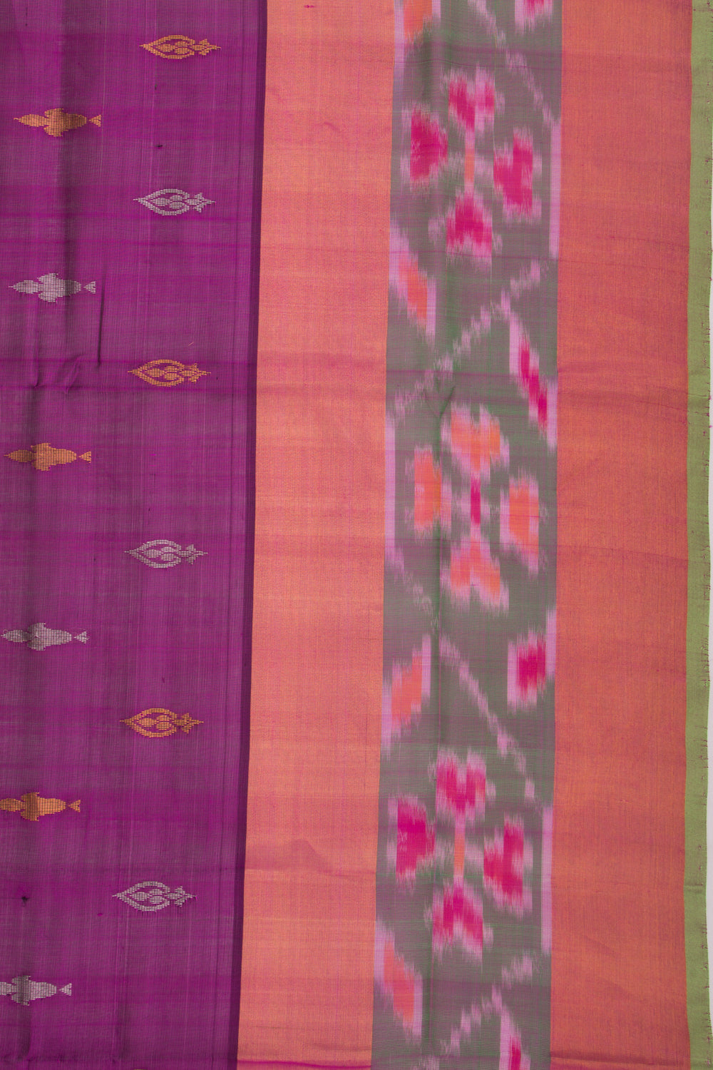 Uppada Silk Butta Purple Saree With Ikat Border