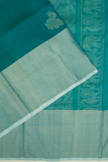 Uppada Silk Butta Teal Blue Saree