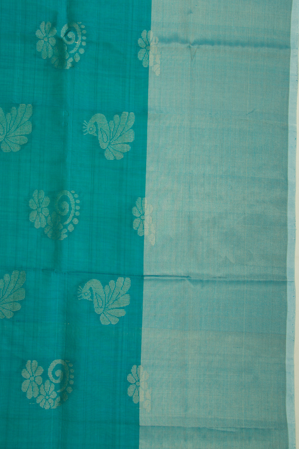 Uppada Silk Butta Teal Blue Saree