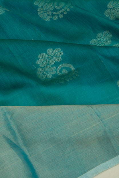 Uppada Silk Butta Teal Blue Saree