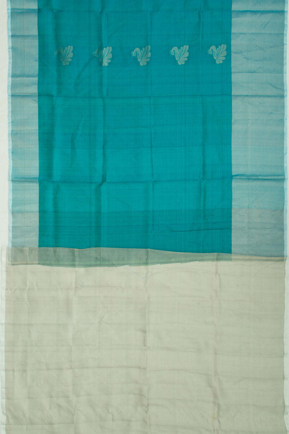 Uppada Silk Butta Teal Blue Saree