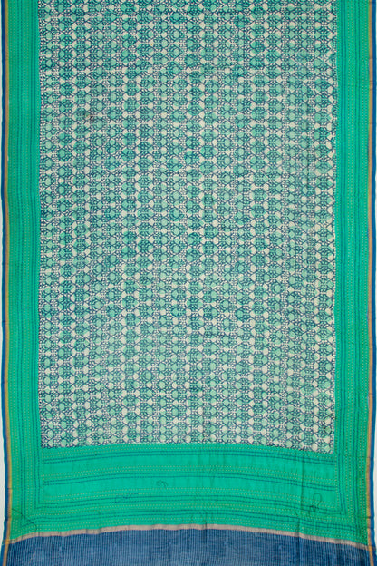 Chanderi Silk Floral Printed Green Saree