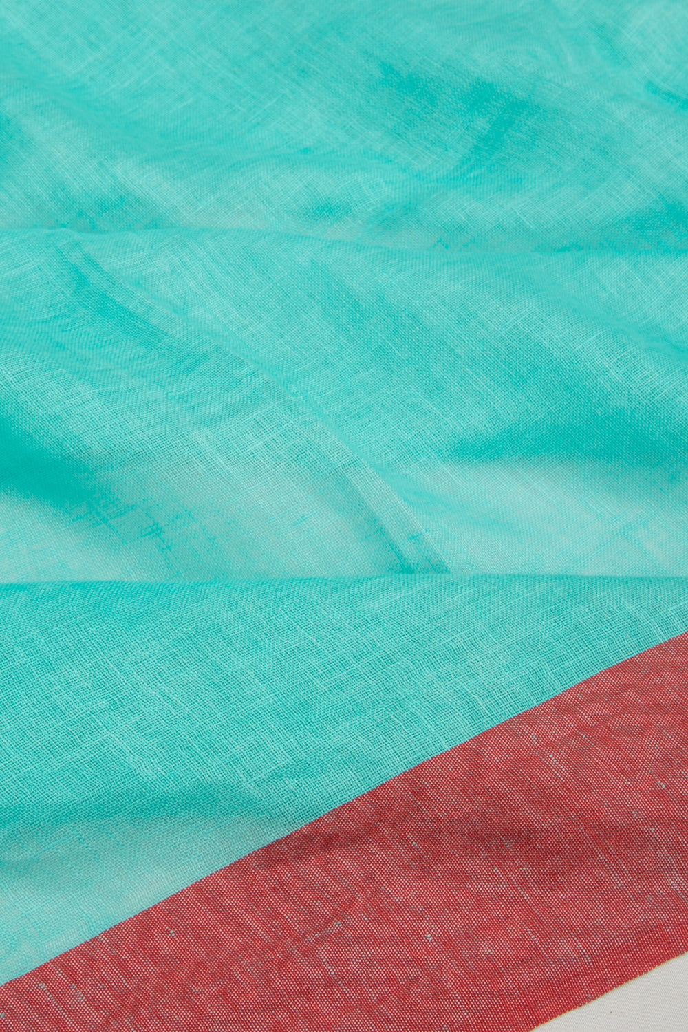 Linen Plain Blue Saree