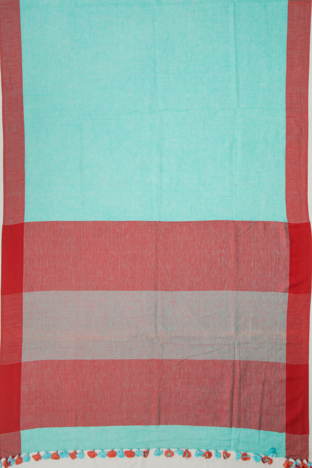 Linen Plain Blue Saree