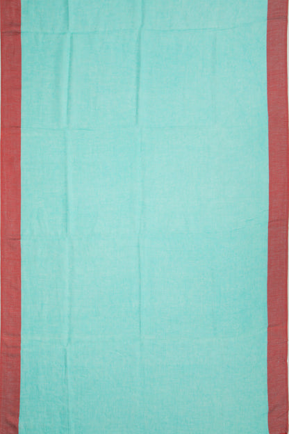 Linen Plain Blue Saree