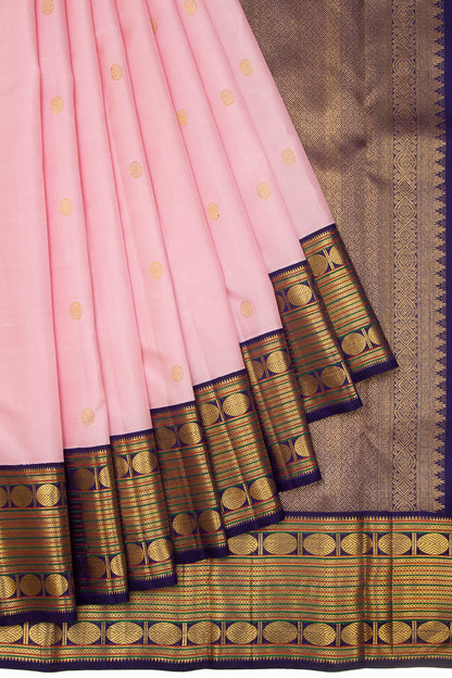 Kanchipuram Silk Butta Baby Pink Saree