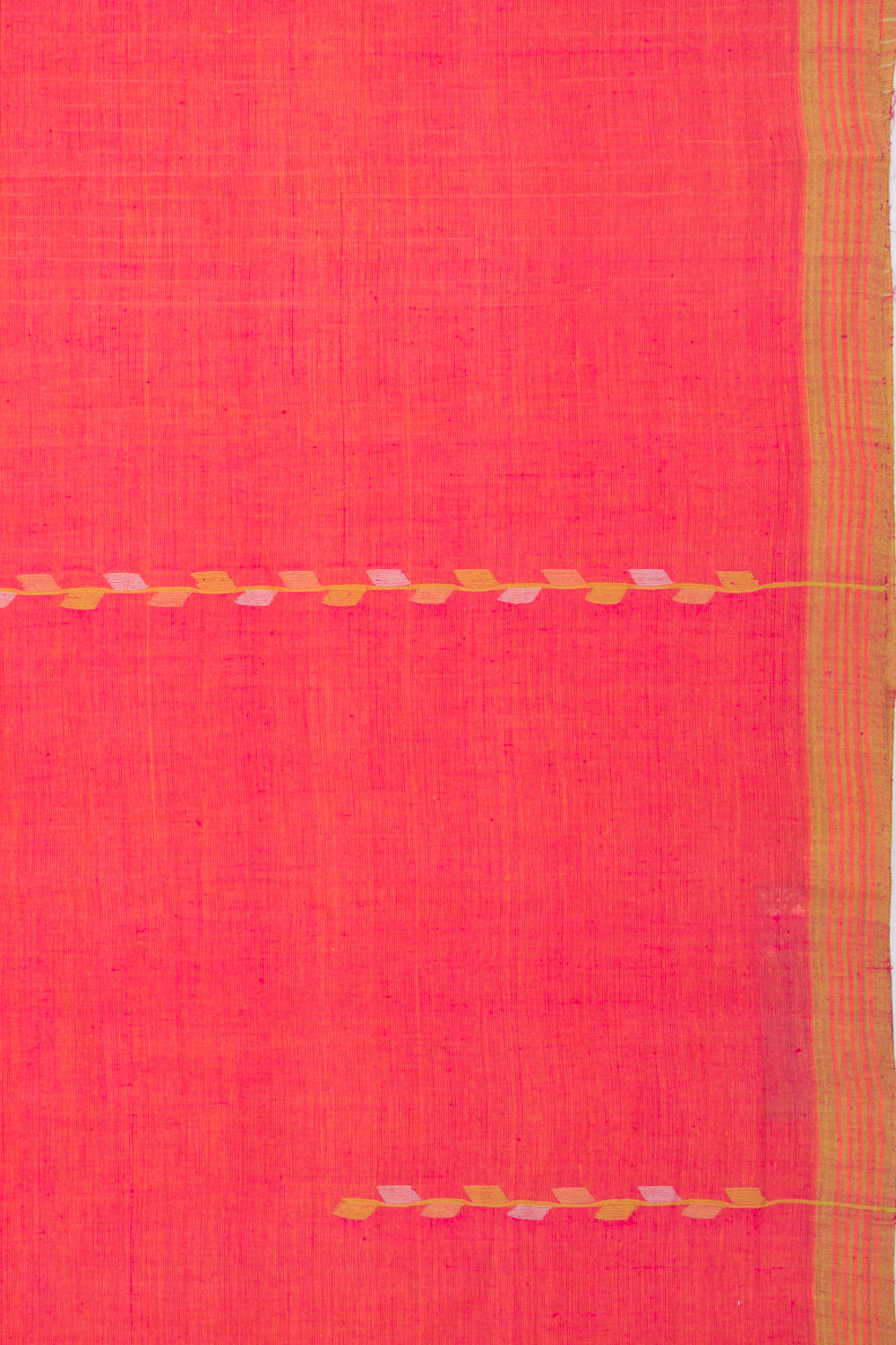 Handspun Cotton Plain Pink Saree