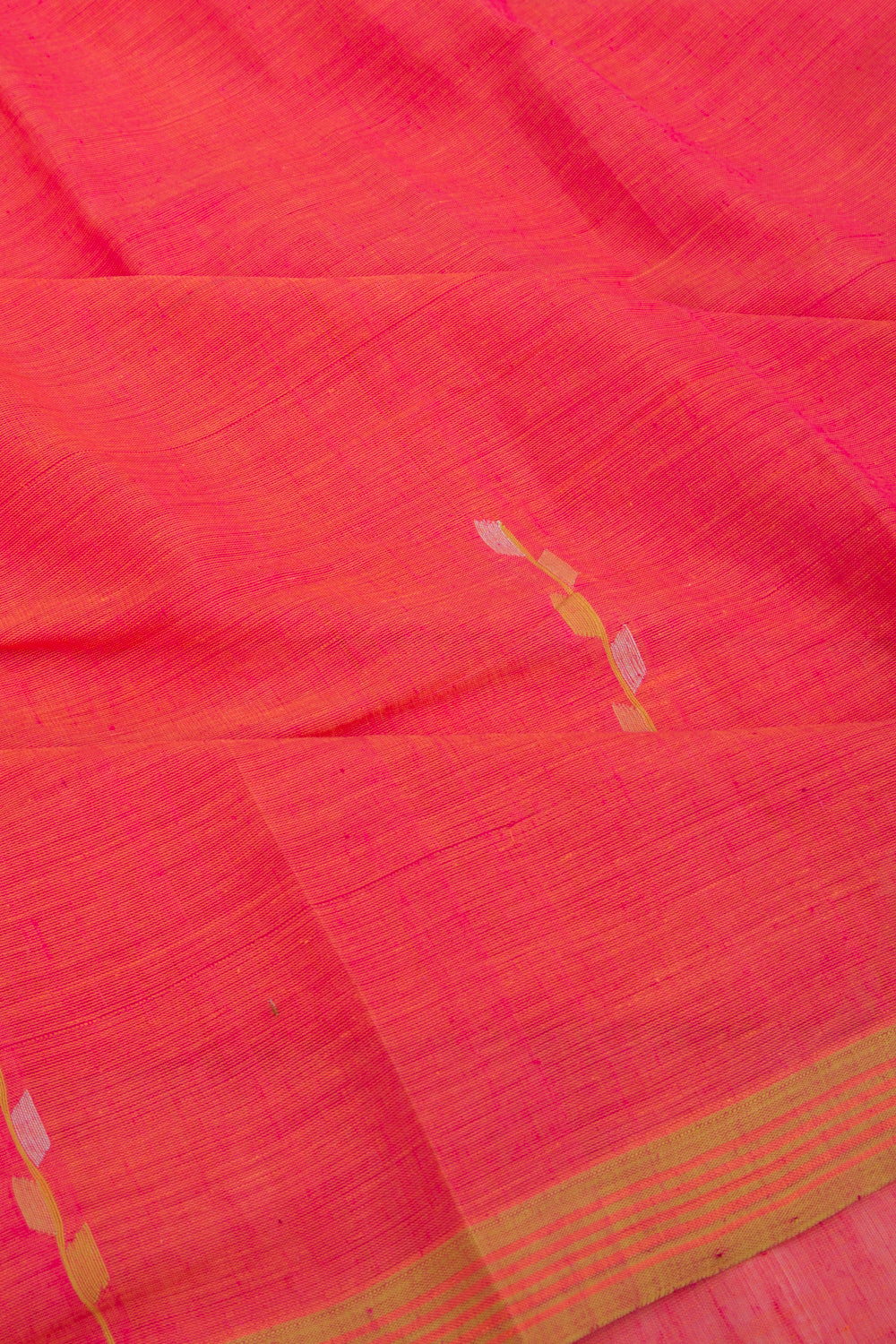 Handspun Cotton Plain Pink Saree