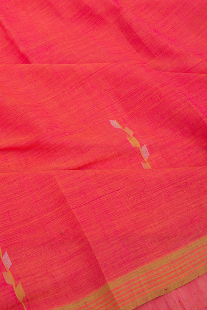 Handspun Cotton Plain Pink Saree