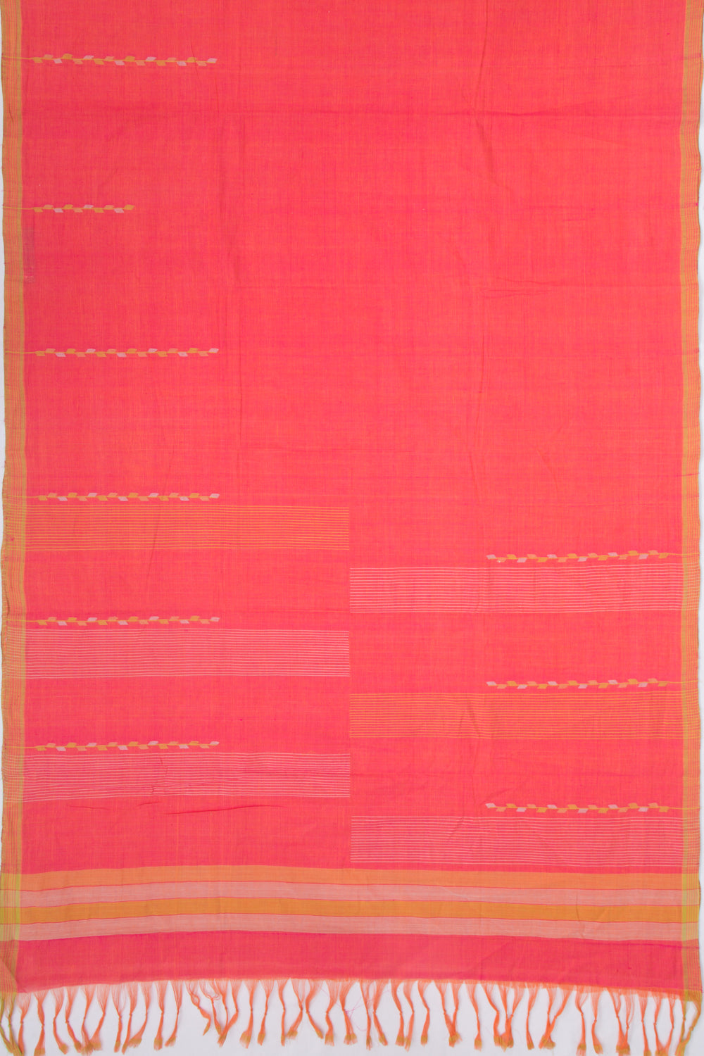 Handspun Cotton Plain Pink Saree