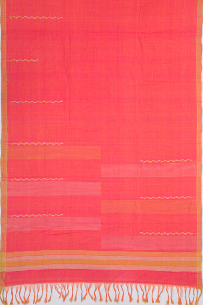 Handspun Cotton Plain Pink Saree