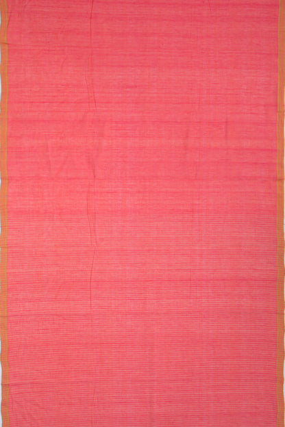 Handspun Cotton Plain Pink Saree