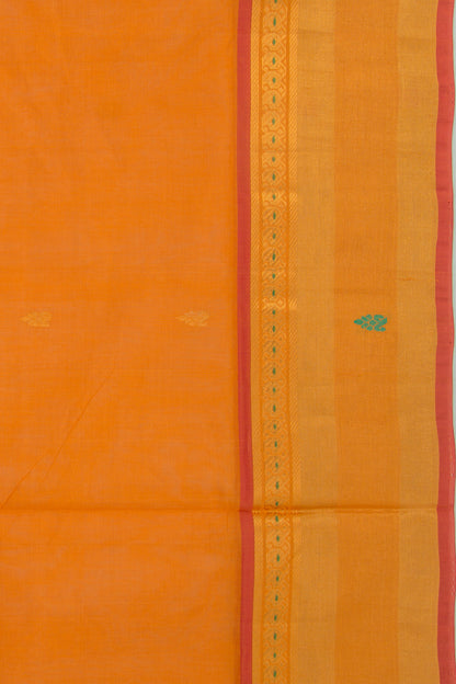 Chettinad Cotton Butta Mustard Yellow Saree