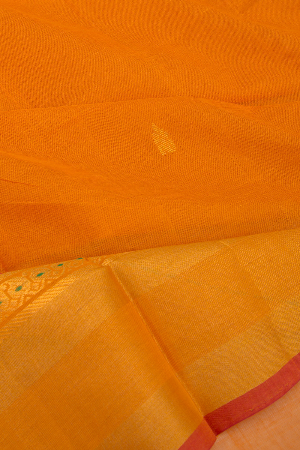Chettinad Cotton Butta Mustard Yellow Saree