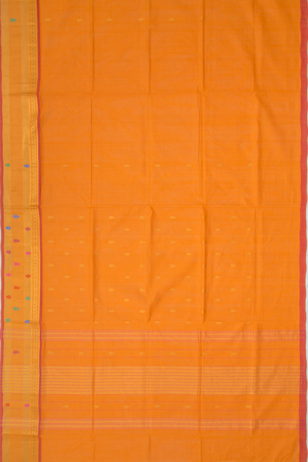 Chettinad Cotton Butta Mustard Yellow Saree