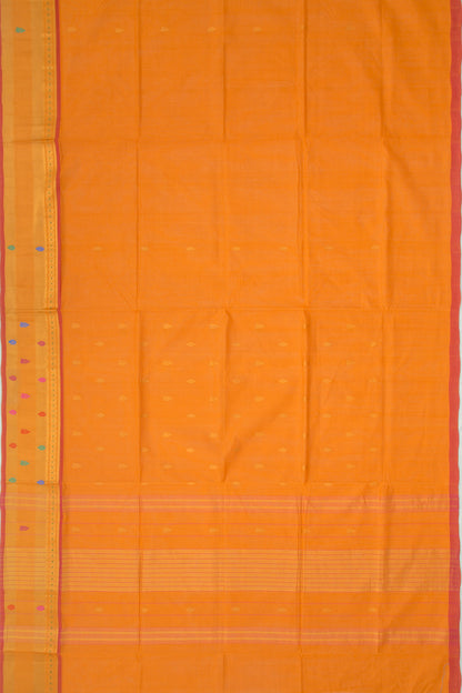 Chettinad Cotton Butta Mustard Yellow Saree