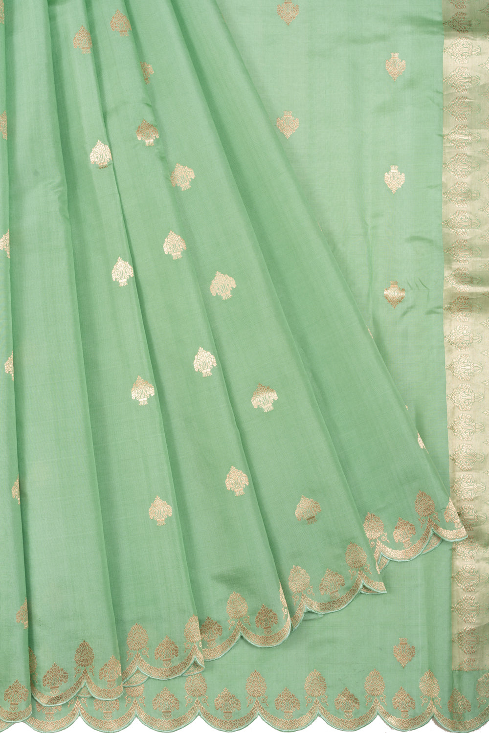 Banarasi Silk Butta Pastel Green Saree