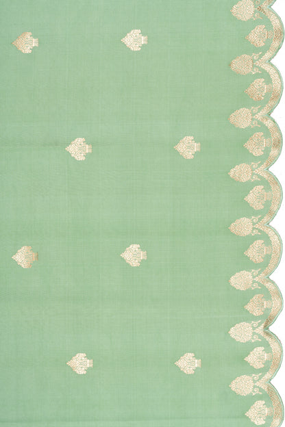 Banarasi Silk Butta Pastel Green Saree