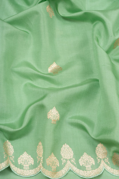 Banarasi Silk Butta Pastel Green Saree
