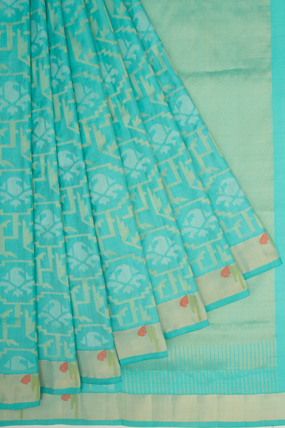Uppada Silk Jamdani All Over Sky Blue Saree
