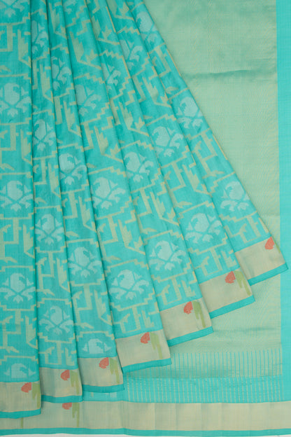 Uppada Silk Jamdani All Over Sky Blue Saree