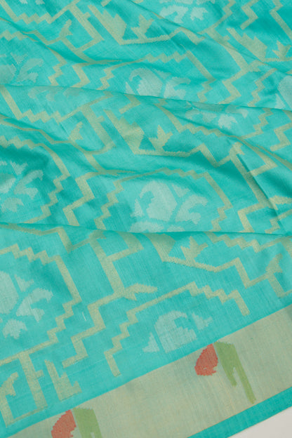 Uppada Silk Jamdani All Over Sky Blue Saree