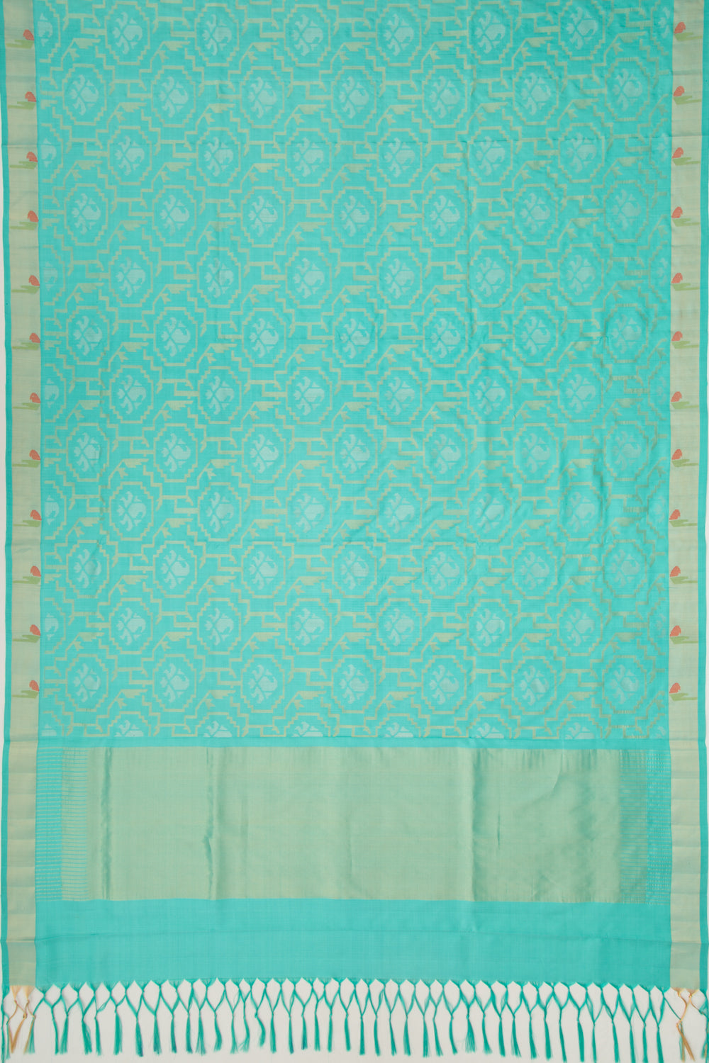 Uppada Silk Jamdani All Over Sky Blue Saree