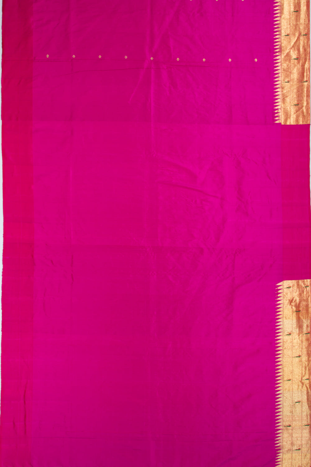 Paithani Silk Butta Pink Saree With Triple Muniya Border