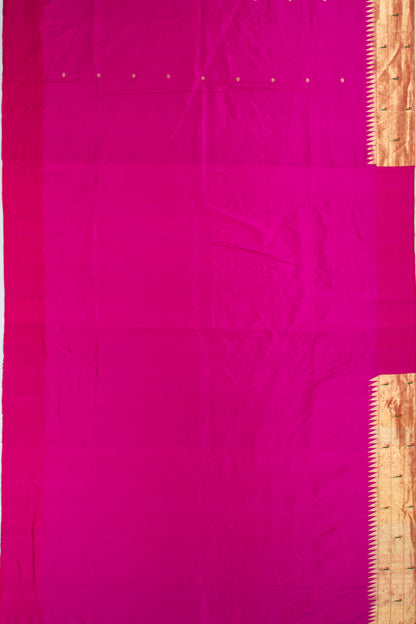 Paithani Silk Butta Pink Saree With Triple Muniya Border