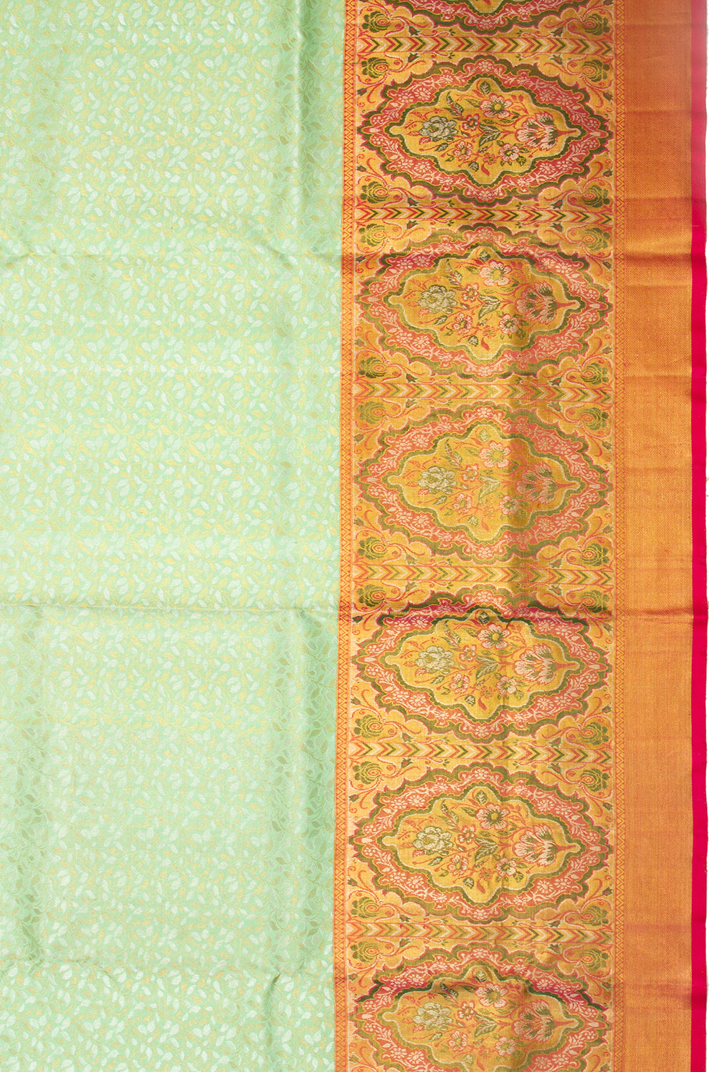 Kanchipuram Silk Jaal Pastel Green Saree